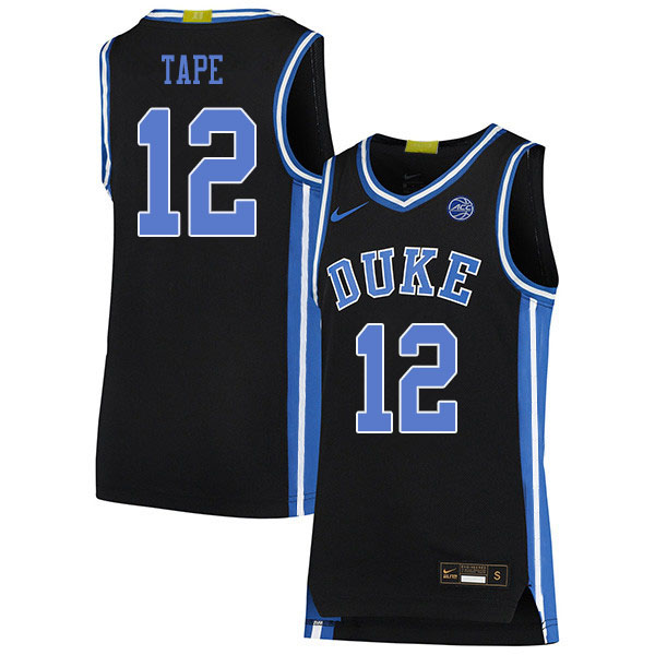Duke Blue Devils #12 Patrick Tape College Basketball Jerseys Sale-Black